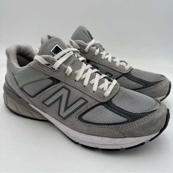 New Balance Grey Mesh Suede 990v5 Sneakers